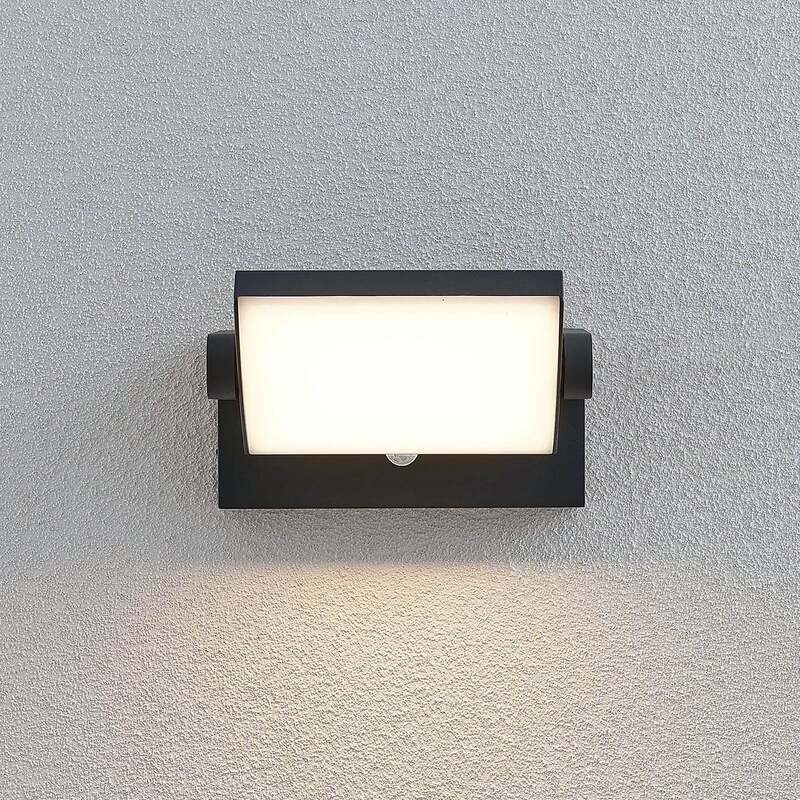 Lindby  LED-Außenwandleuchte Sherin Wandleuchte Außenlampe mit Sensor dunkelgrau - 4251096554502