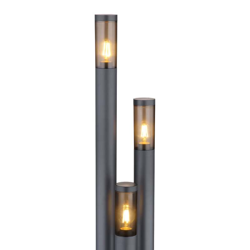 Globo Mastleuchte Stehleuchte Boston 3-flammig LED dimmbar anthrazit 170cm - 9007371436743