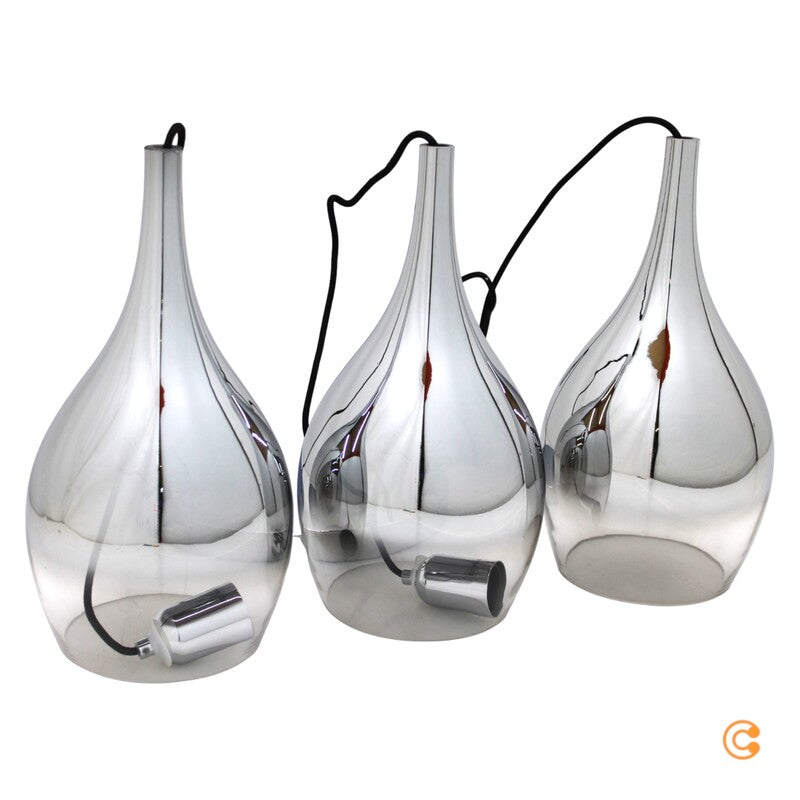 Paul Neuhaus Hängeleuchte Pilua Glaslampe Chrom rauchgrau 3-flammig LED E27 - 4012248366097