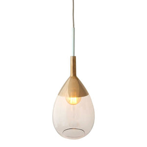 B-Ware EBB FLOW Pendelleuchte Hängelampe Lute Glas Gold Rauchgrau Lichtquelle E27