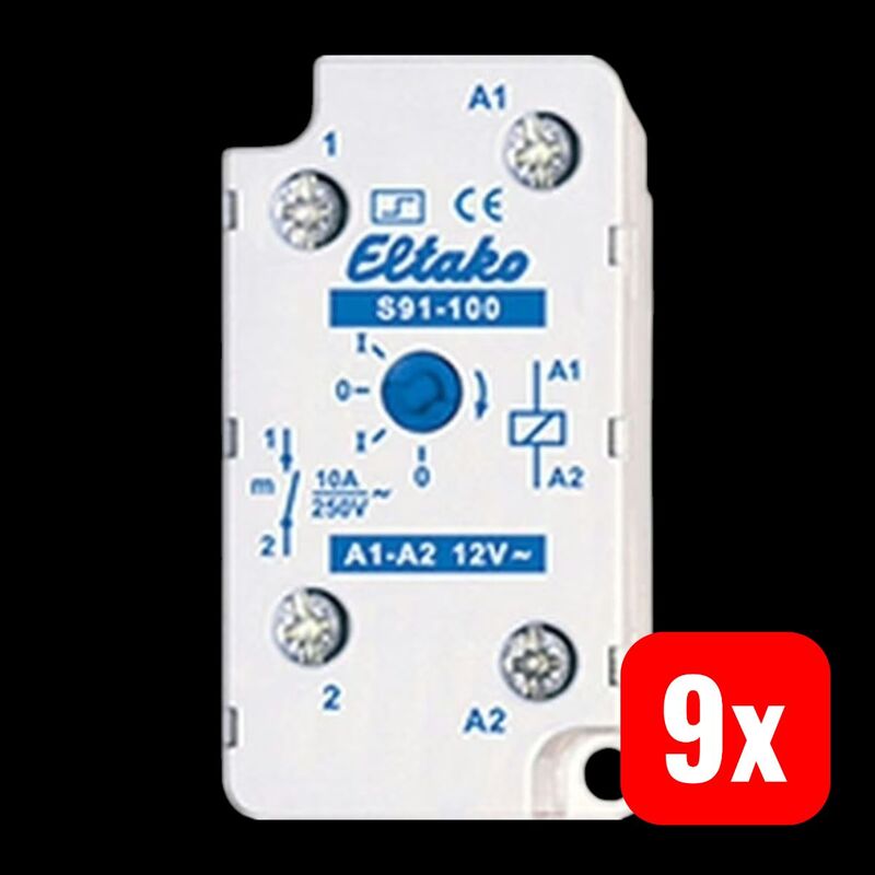 Eltako Stromstoß-Schalter Aufputz S91-100-12VAC 10A 2300W Schaltrelais 1 Stück - 4010312103517