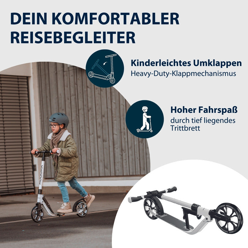 HUDORA BigWheel 205 Advanced Tretroller schwarz für 4-99 Jahre, höhenverstellbar - 4005998141656