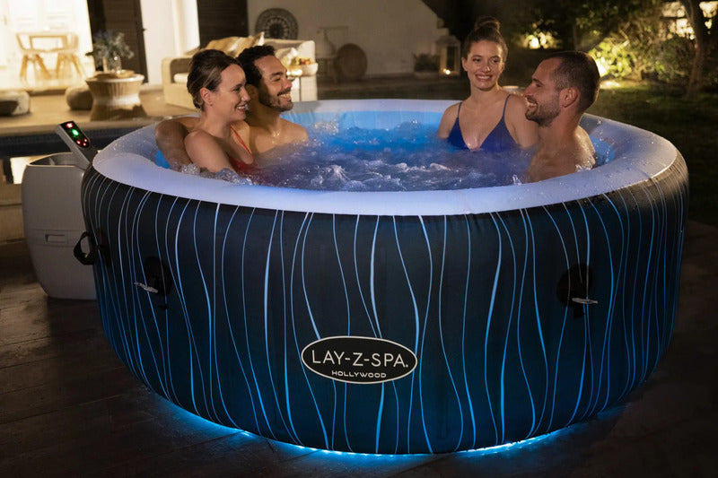 Bestway LAY-Z-SPA Hollywood AirJet Whirlpool 6 Personen 196x66cm schwarz rund - 6941607304174