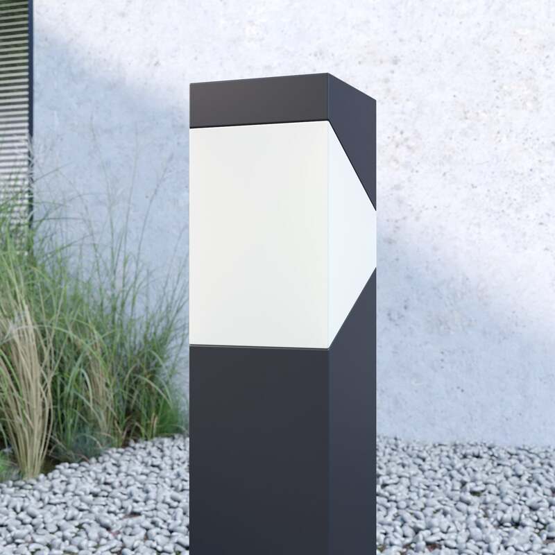 Lucande Sockelleuchte Kiran Gartenleuchte LED dimmbar IP44 grau 60cm Metall - 6291105706209