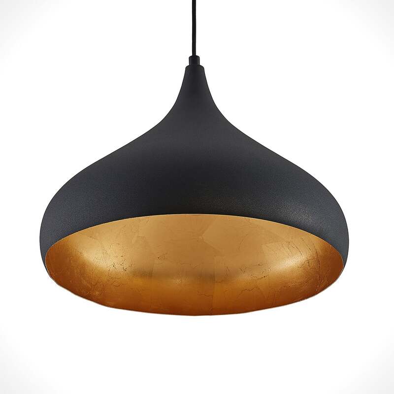 Arcchio Hängeleuchte Lunus Pendelleuchte Lampe dimmbar schwarz gold Ø40,5cm - 4251096586954