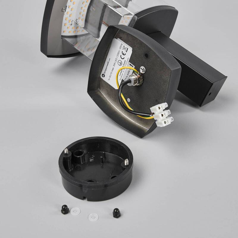 Lindby LED-Außenwandleuchte Askan Wandleuchte Außenlampe Lampe Edelstahl schwarz - 4251096540215