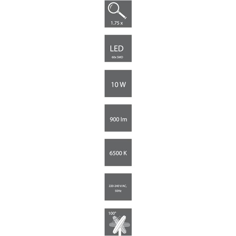 TOOLCRAFT TO-7567476 LED Lupenleuchte Lampe Lupe Leuchte Schreibtischlampe LED - 4064161205144
