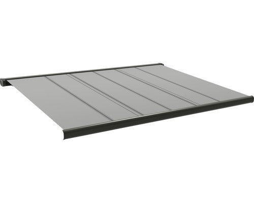 Hornbach Kassettenmarkise Sonnenschutz Balkon Terrasse grau umbragrau Motor LED - 4306517555009