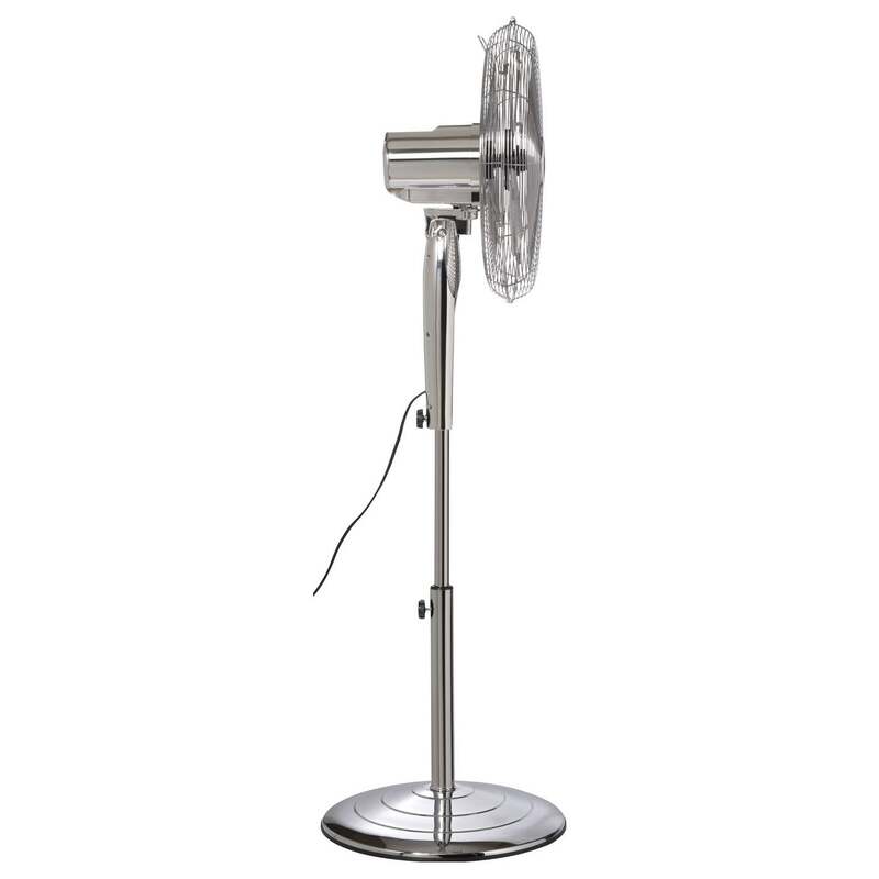 Sygonix Standventilator Ventilator höhenverstellbar Oszillierend 50W Chrom - 4064161489445
