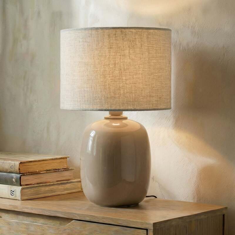 TK-Lighting Tischleuchte Melody LED Lampe Leuchte sand 48cm Höhe E27 30cm - 5906135161829
