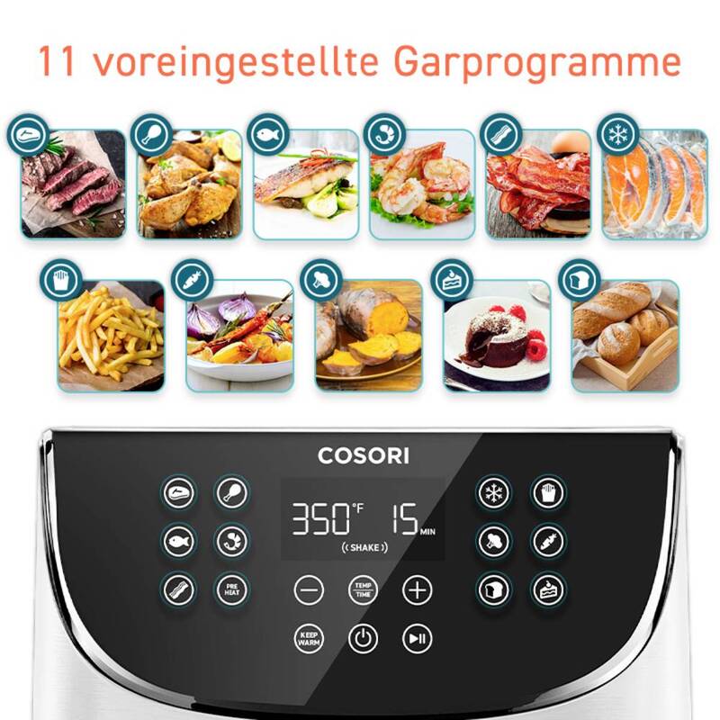Cosori Heißluft-Fritteuse 1700 W Air Fryer BPA-frei mit Display Timer - 810043370097
