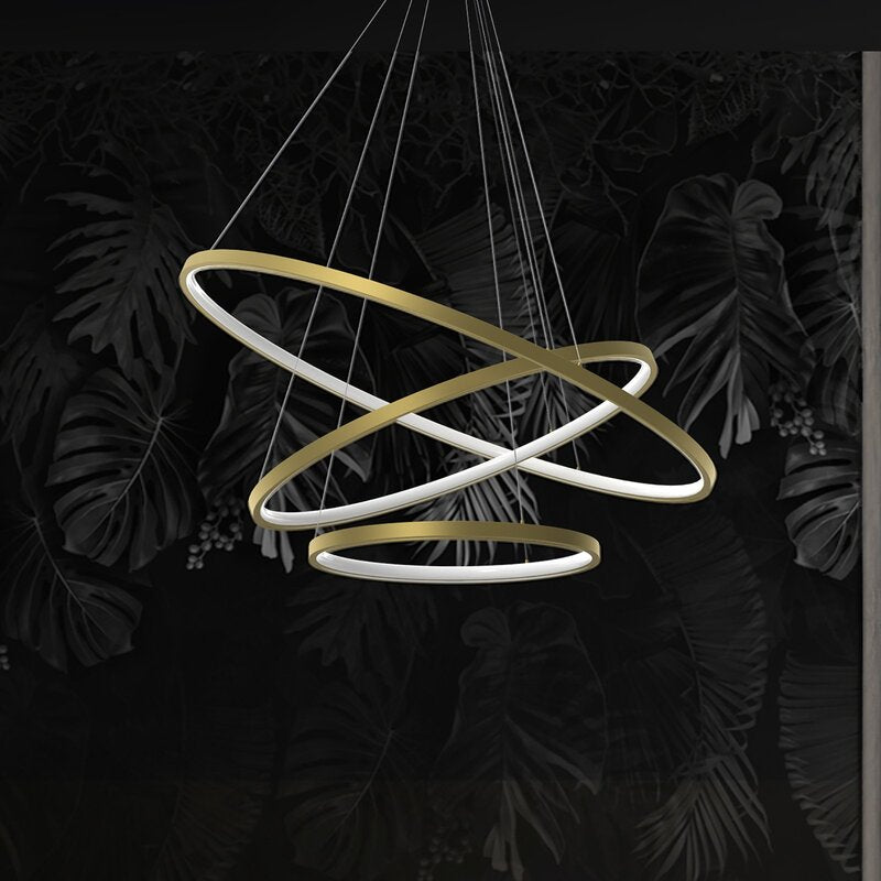Rotonda Hängelampe Pendelleuchte LED Kunststoff Metall gold dreiflammig 93W - 5902693779476