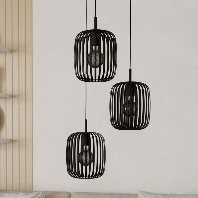 Hängeleuchte Romazzina Ø 46 cm schwarz 3-flg Stahl dimmbar von Eglo - 9008606258567