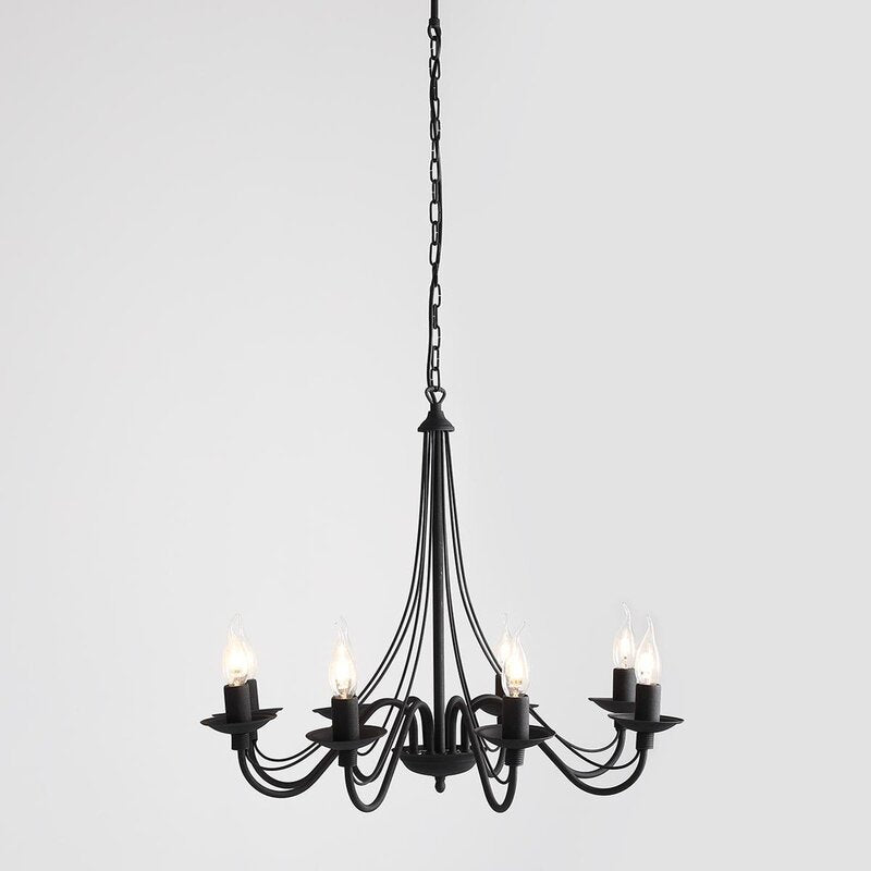 Kronleuchter Lampe Rosa Deckenlampe schwarz Metall 8flg Hängelampe Pendelleuchte - 5904798616908