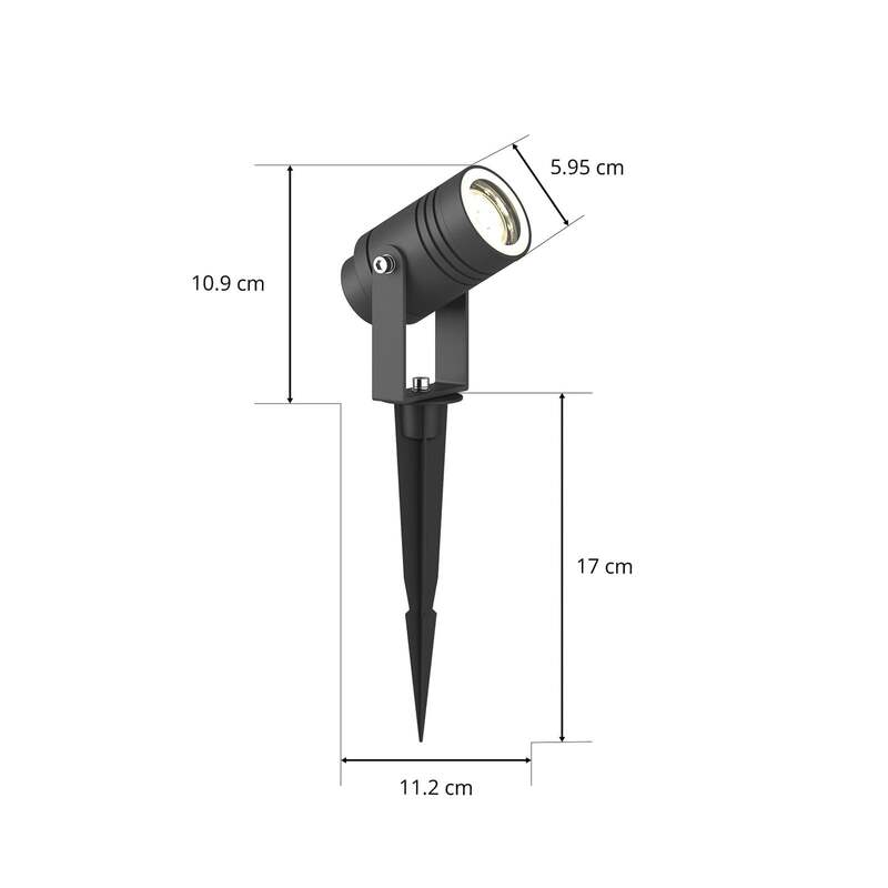 Lucande Außenstrahler Galina Gartenleuchte LED Strahler grau IP65 11cm 1x6W - 4251096556018