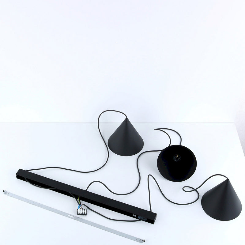 TK Lighting Hängeleuchte Cono 3-flammig LED Pendelleuchte dimmbar schwarz 86x19 - 5906135100682