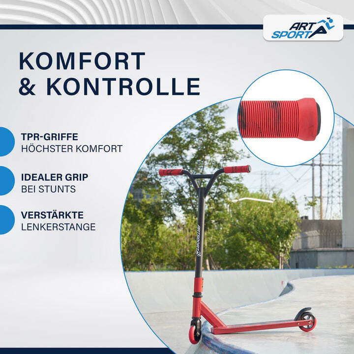 Stunt Scooter für Kinder Red Smoke Stunt Roller 100 mm Rollen 360° Lenker 100 kg - 4260565526346