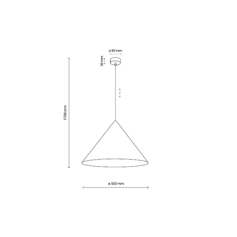 TK Lighting Hängeleuchte Cono 1-flammig LED Pendelleuchte dimmbar schwarz Ø50cm - 5906135100590