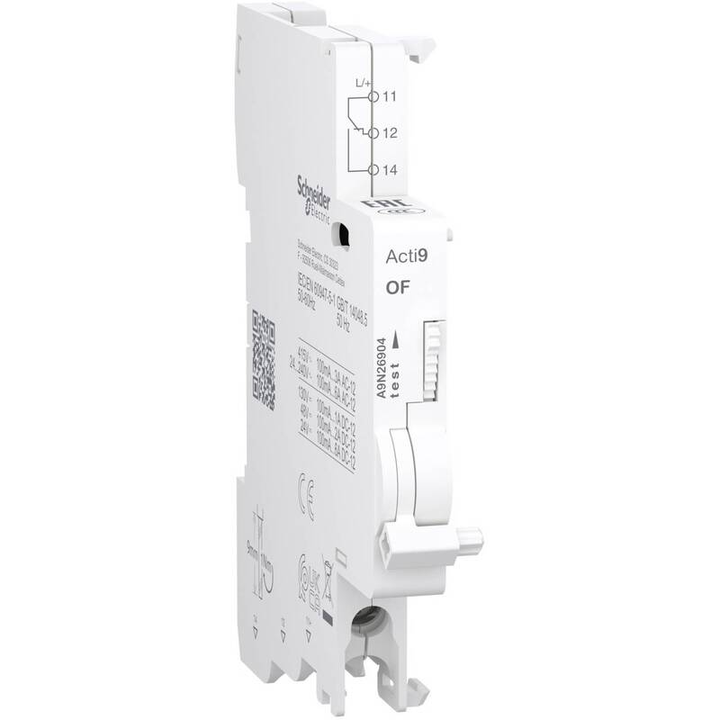 Schneider Electric Acti9 Hilfsschalter Wechsler OF Schaltkontakt 1OC 100mA 6A - 3606486351789