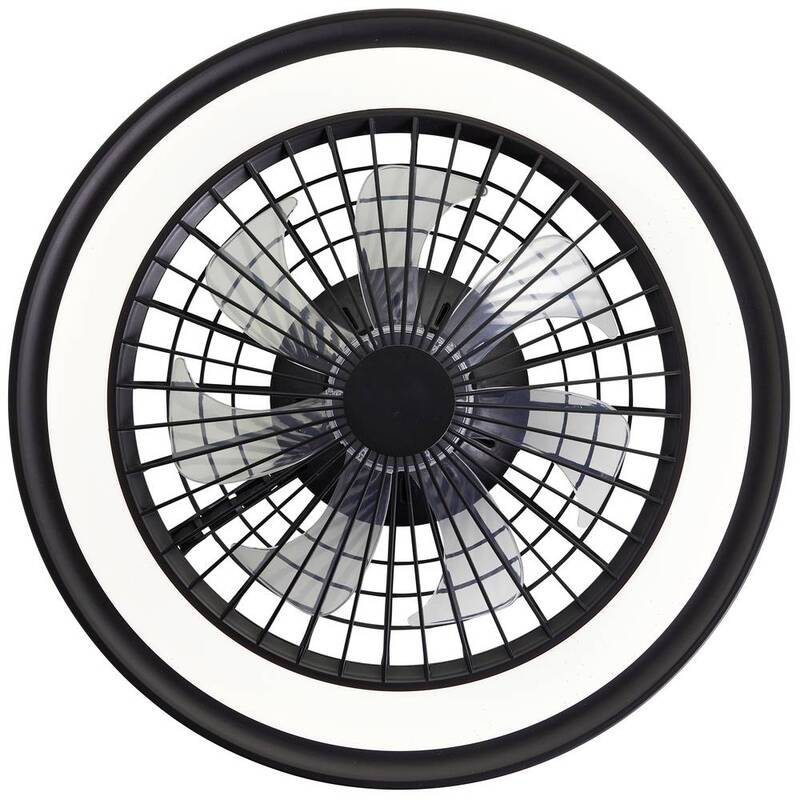 Brilliant LED Deckenleuchte Lampe Schwarz Rund Ventilator Fernbedienung Palmero - 4004353425189