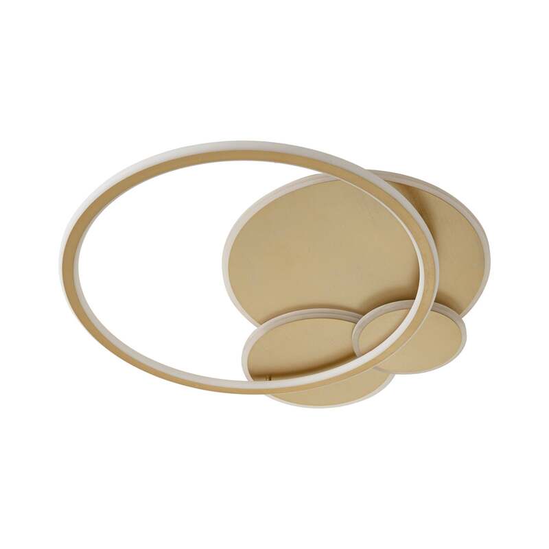 Lucande Deckenleuchte Deckenlampe LED gold Metall dimmbar Circulo 60 cm - 4255830903069