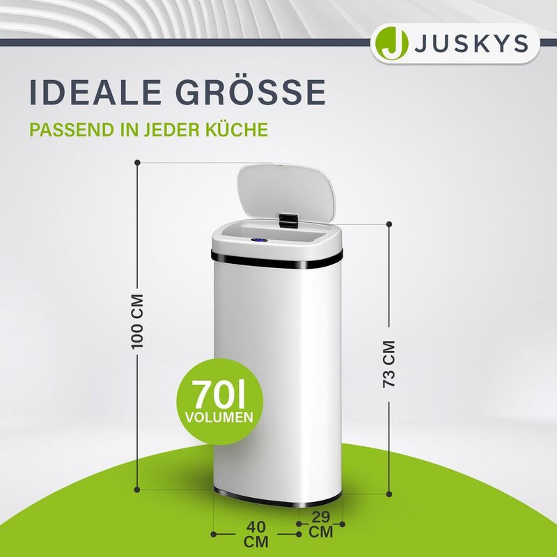 Rechteckiger Mülleimer Abfalleimer mit Sensor Hygienisch 50l Komfortabel - 4260565529828