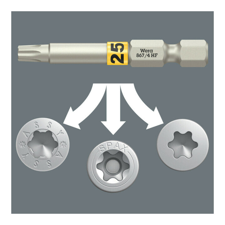Wera Bit mit Haltefunktion Schrauberbit Torx TX Innen TX Werkzeugfinder 8 STÜCK - 4013288226754