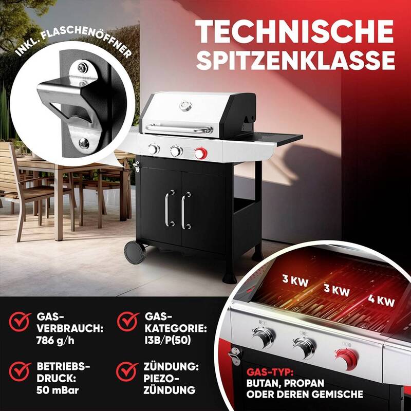 Proficook, Grill a Gas, Gasstandgrill (10kW) - 4006160013108