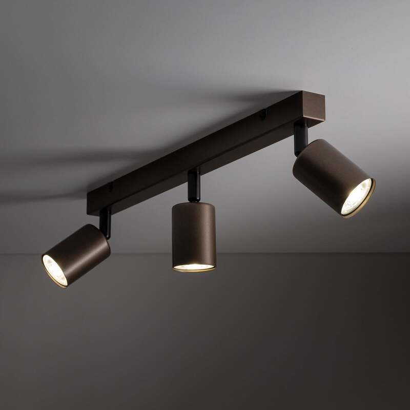 TK Lighting Deckenstrahler Top dimmbar 3-flammig GU10 Stahl dunkelbraun 60cm - 5901780561819
