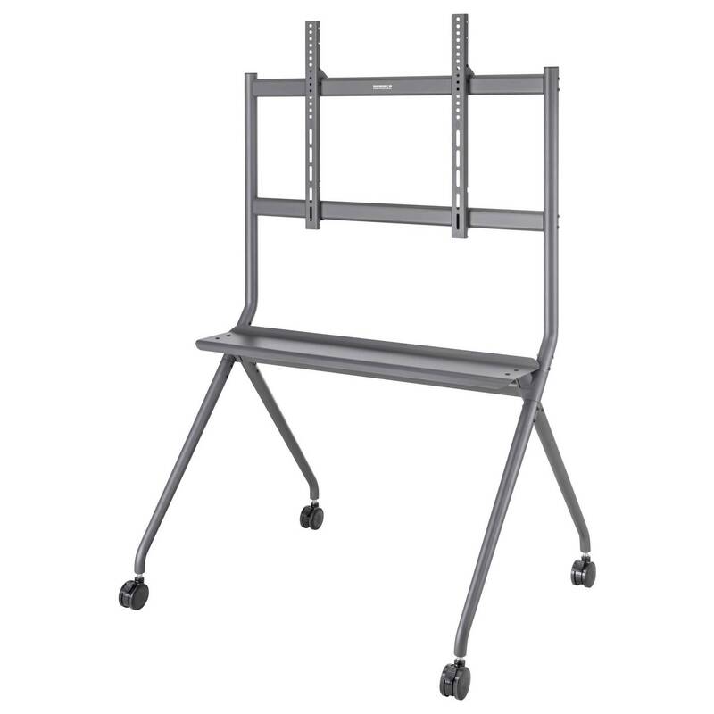 SpeaKa Professional TV Rollwagen Bodenständer TV Wagen höhenverstellbar grau - 4064161393346