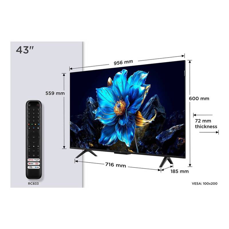 TCL P79K Smart TV 43 Zoll 4K Ultra HD Fernseher mit Alexa Google Assistant - 5901292527419