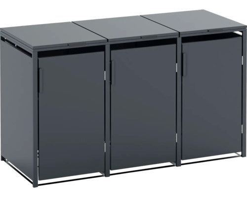 Konsta Mülltonnenbox Mülltonnenbox anthrazit für 3 x 240l Mülltonnen - 4306516693573
