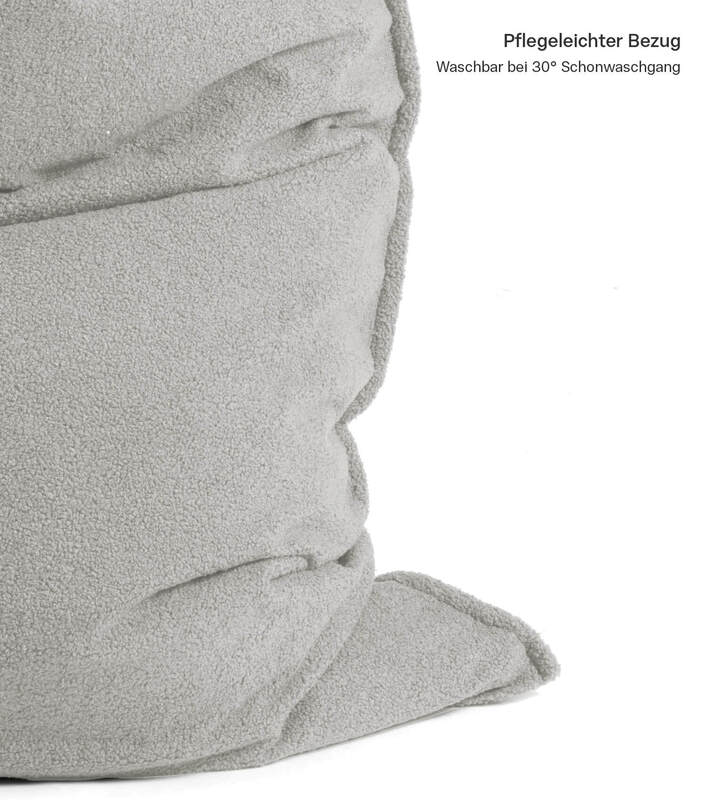 mokebo Sitzsackhülle Bezug Hülle Bouclé Teddy Cover grau für Sitzkissen 170x130 - 4262436126181