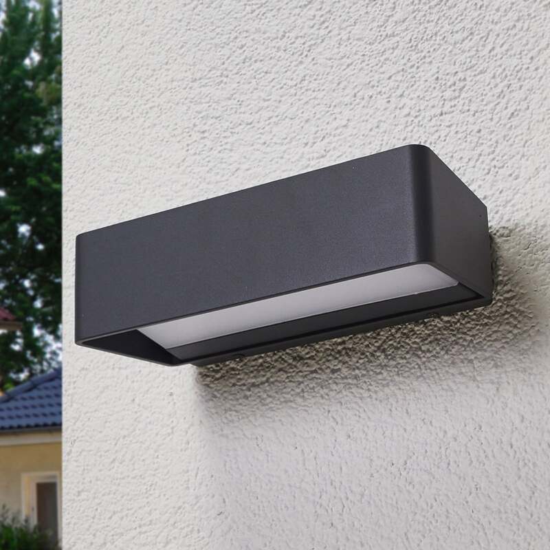 Lucande Außenwandleuchte Midvig LED Gartenlampe anthrazit IP65 25cm 11W 1000lm - 4251096527612