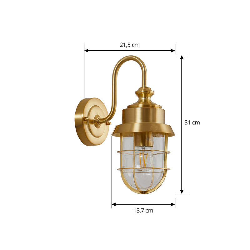 Lindby Außenwandleuchte Adalie messingfarben Edelstahl IP44 dimmbar 15W E27 - 4251911786705