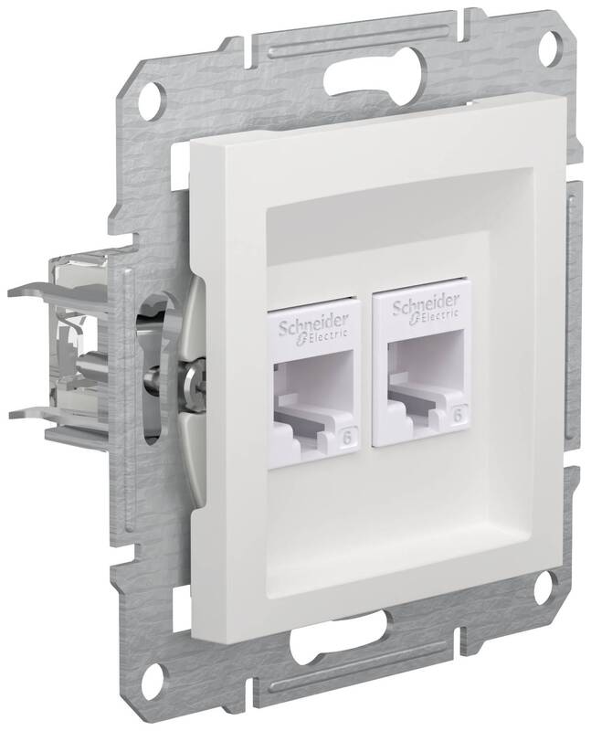 Schneider Electric RJ45-Datendose Asfora EPH4870121D Weiß RAL 9003 250V 10A - 3606486875797