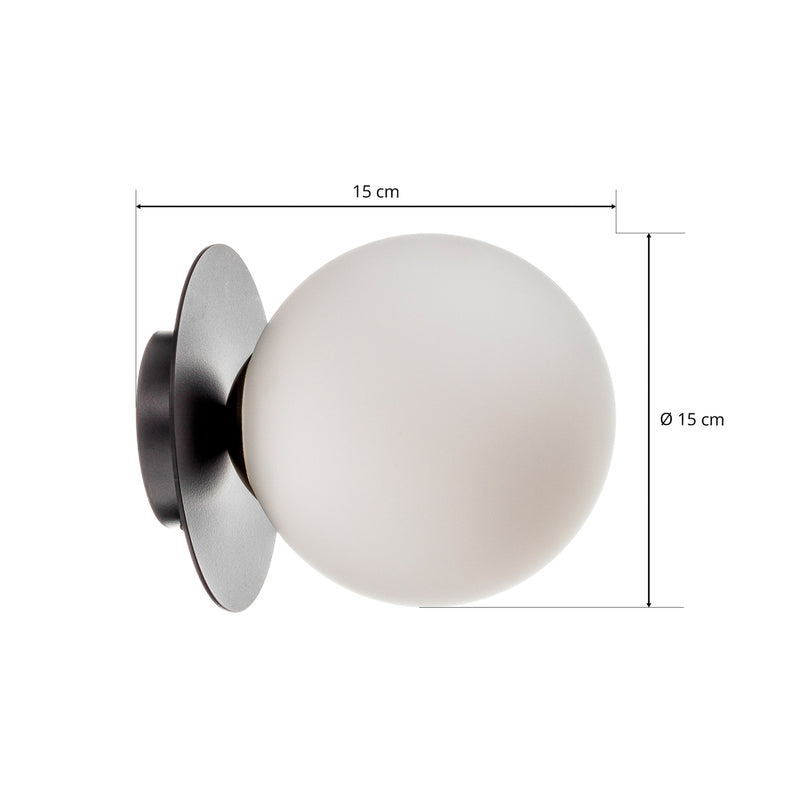 Wandleuchte Minerva K1 Metall schwarz Lampe Leuchte Wandlicht Kugel rund E14 - 5901738916784