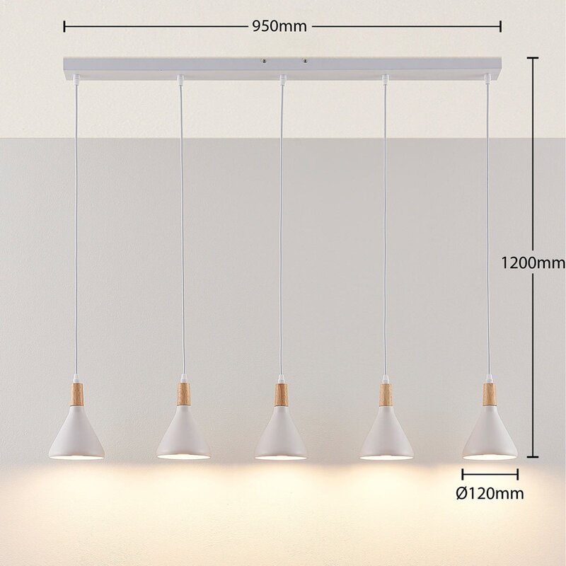 Lindby LED-Pendelleuchte Arina Hängeleuchte Deckenlampe Lampe Weiß 5-flammig LED - 4251096546972