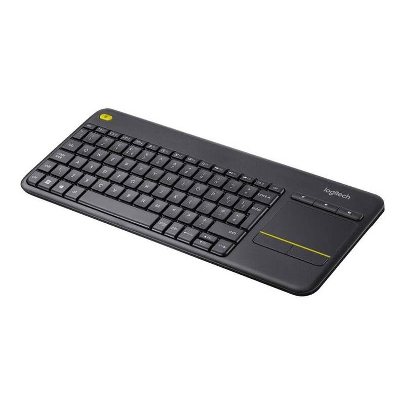 Logitech Tastatur Keyboard K400 Plus kabellos Schwarz Touchpad Wireless Englisch - 5099206059405
