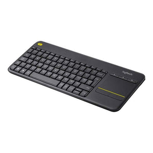 B-Ware Logitech Tastatur Keyboard K400 Plus kabellos Schwarz Touchpad Wireless Englisch