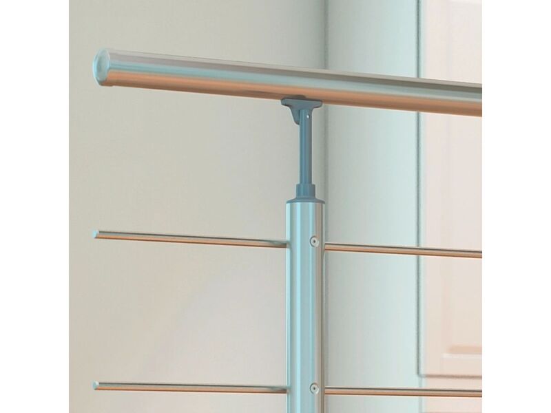 Dolle Geländer-Set Aluminium 150cm witterungsbeständig Handlauf Edelstahl grau - 5708580947603