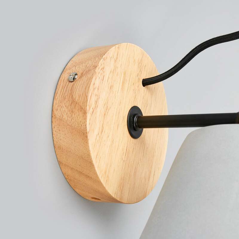Lucide Wandleuchte Possio LED Wandlampe Beton Holz dimmbar hellgrau schwarz - 5411212030887