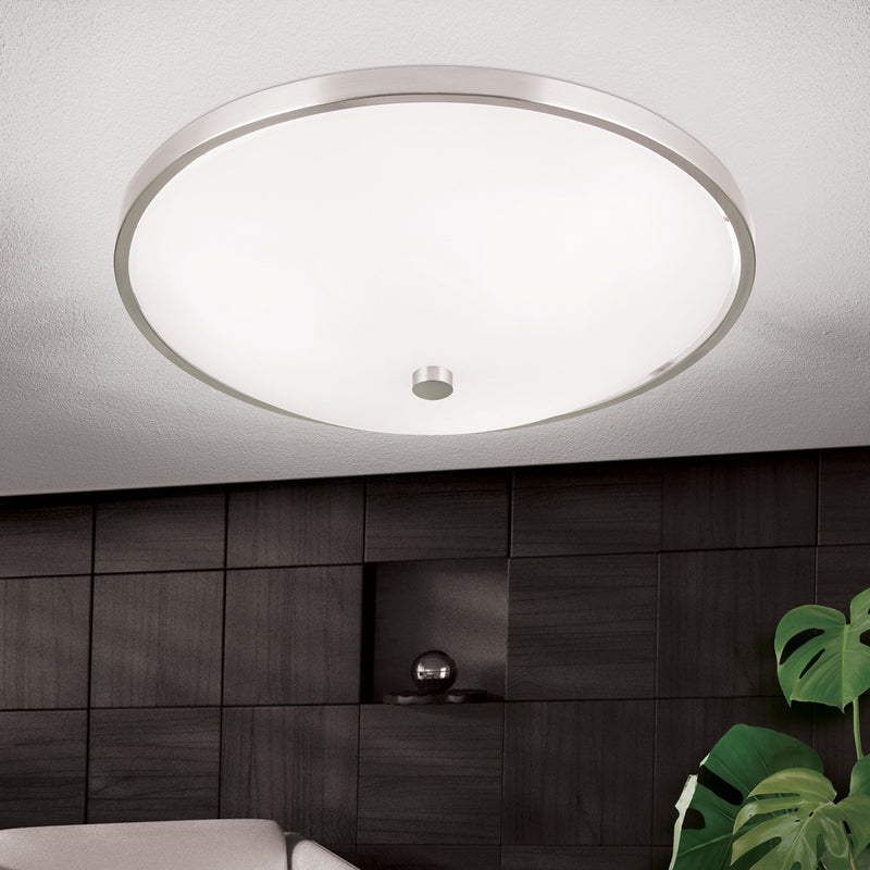 Orion Deckenleuchte Samira LED Lampe dimmbar nickel matt 39,5cm Ø 3-flammig 60W - 9003090229482