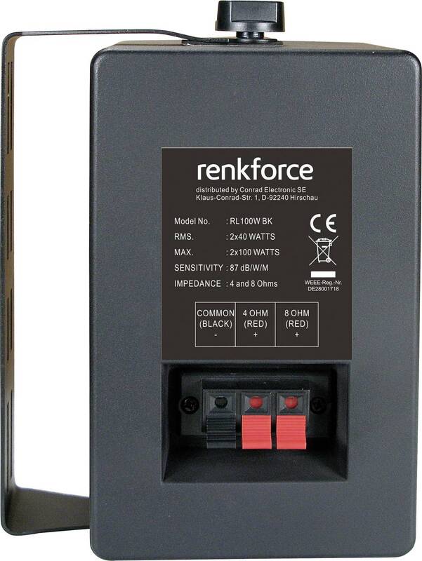 RENKFORCE RL100W BK Regallautsprecher 100W 90Hz-20kHz 87dB Schwarz Paar - 4016138951301