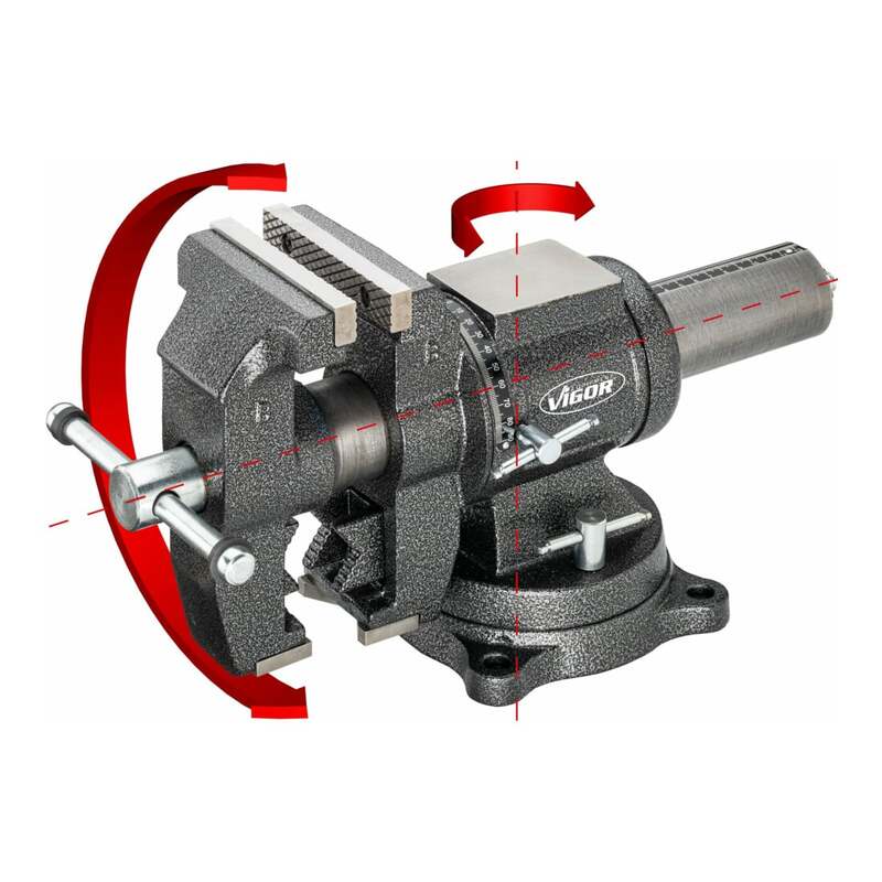 Vigor Schraubstock Spannstock V6150N drehbar für flache und runde Teile 125mm - 4047728084734