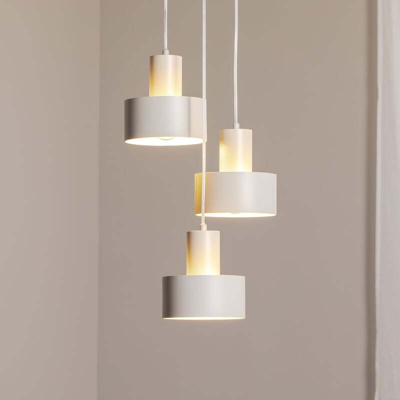 Hängeleuchte Rif 3 taupe rund 3-flammig Ø 33 cm dimmbar E27 Sigma - 5902846810759