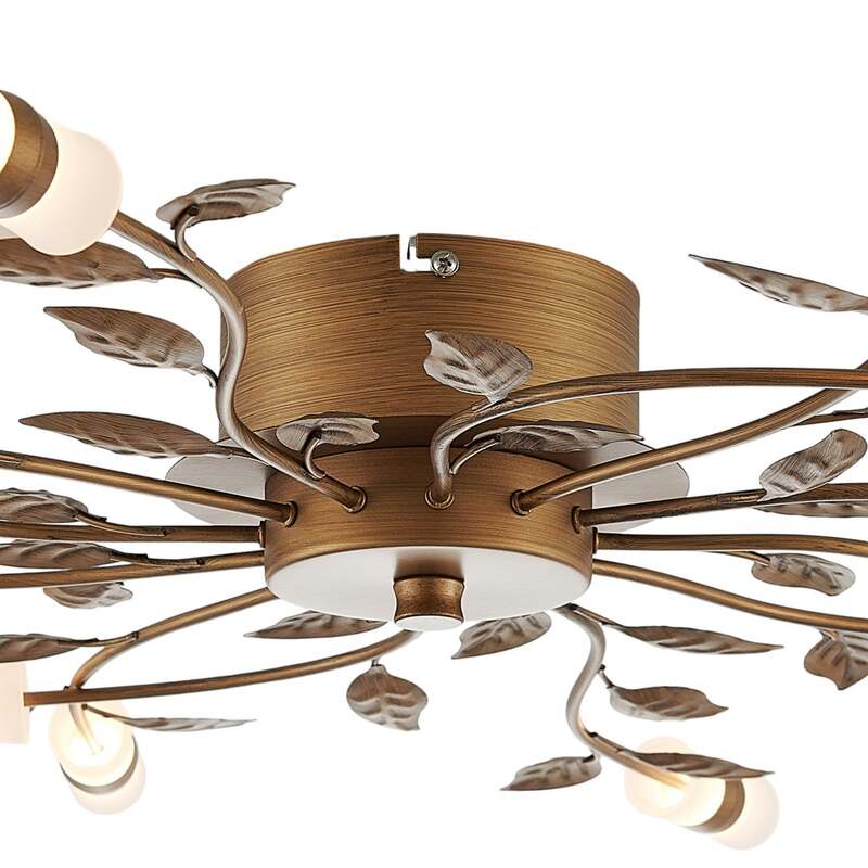 Lindby Deckenleuchte Bentas LED Lampe Leuchte warmweiß bronze Ø80cm 11cm hoch - 4251096574913