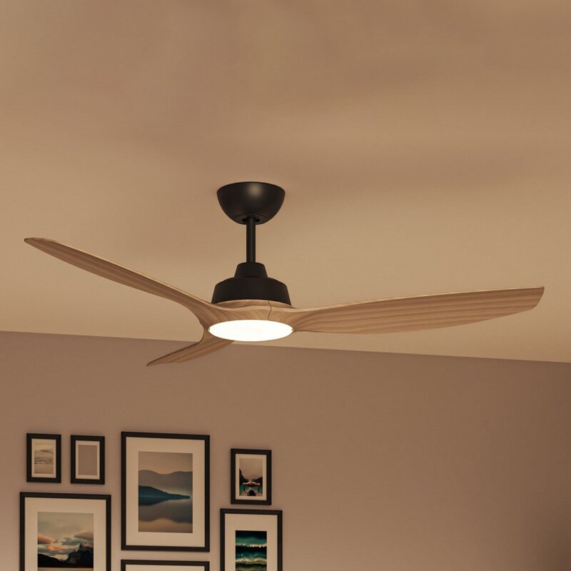 Philips Ventilator Deckenventilator LED Lüfter Olas holz schwarz Fernbedienung - 8720169370012