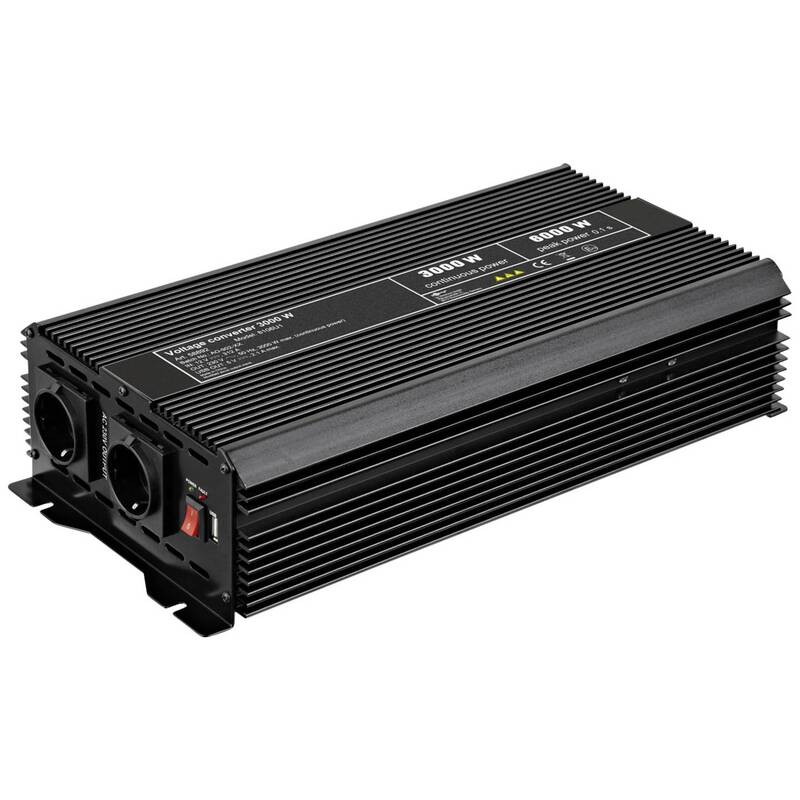 Goobay Spannungswandler DC AC 12V 230V 3000W USB Kfz Wandler Batteriekabel 6000W - 4040849588921