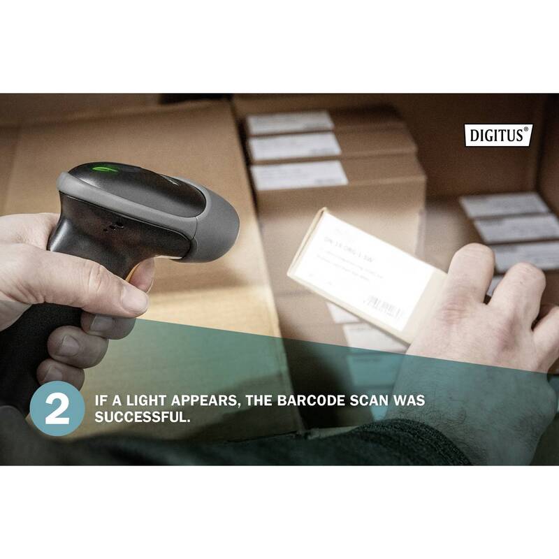 Digitus DA-81001 Hand-Scanner 1D Barcode USB IP54 200 Scans/s für Handel Indu... - 4016032473633